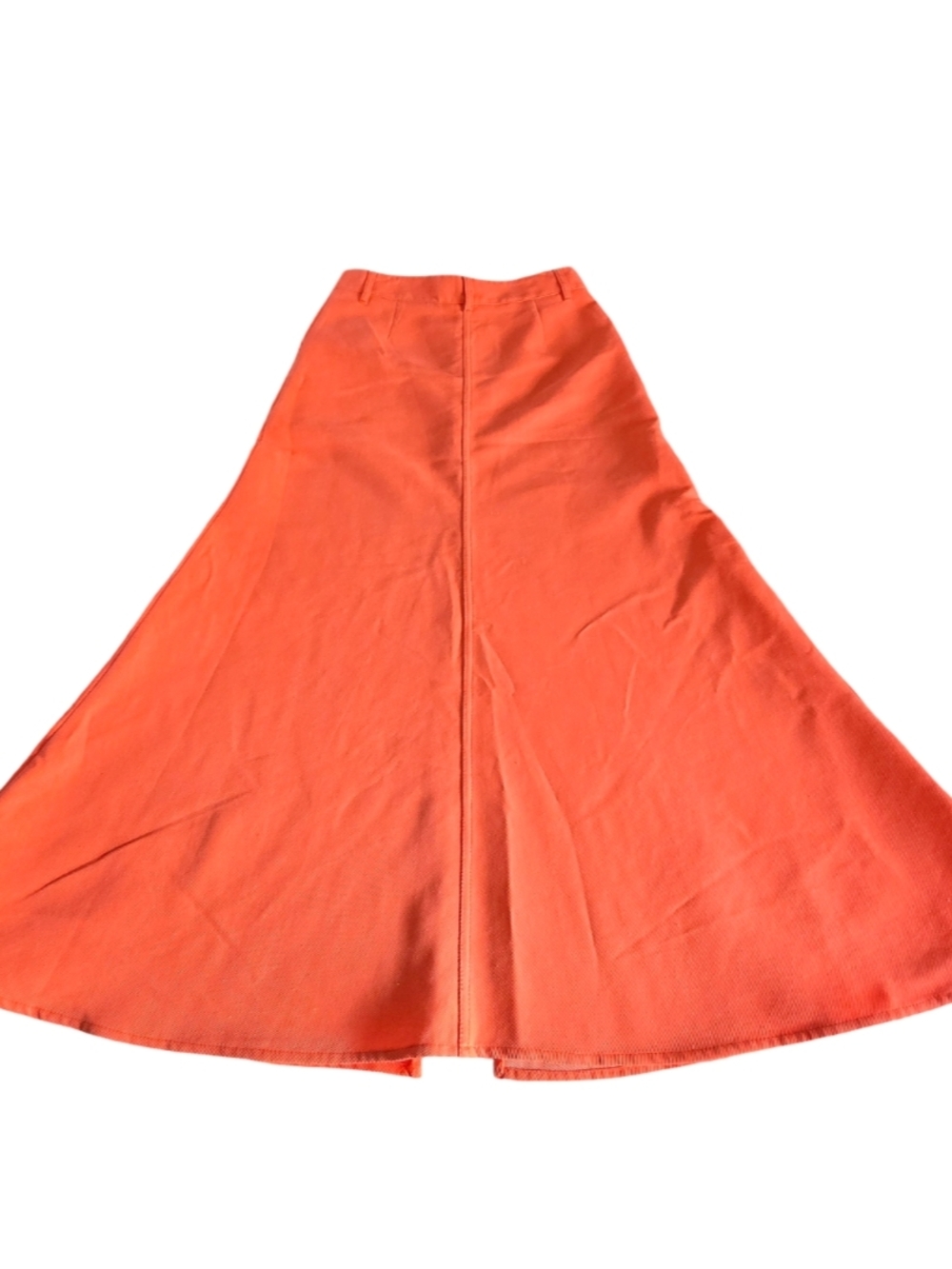NWT Essentiel Antwerp Coral Orange Flared Midi Skirt Front Slit A-Line Size 4 - Picture 8 of 8